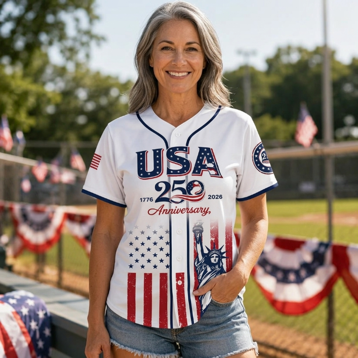 USA 250th Anniversary Baseball Jersey – Semiquincentennial Celebration Top