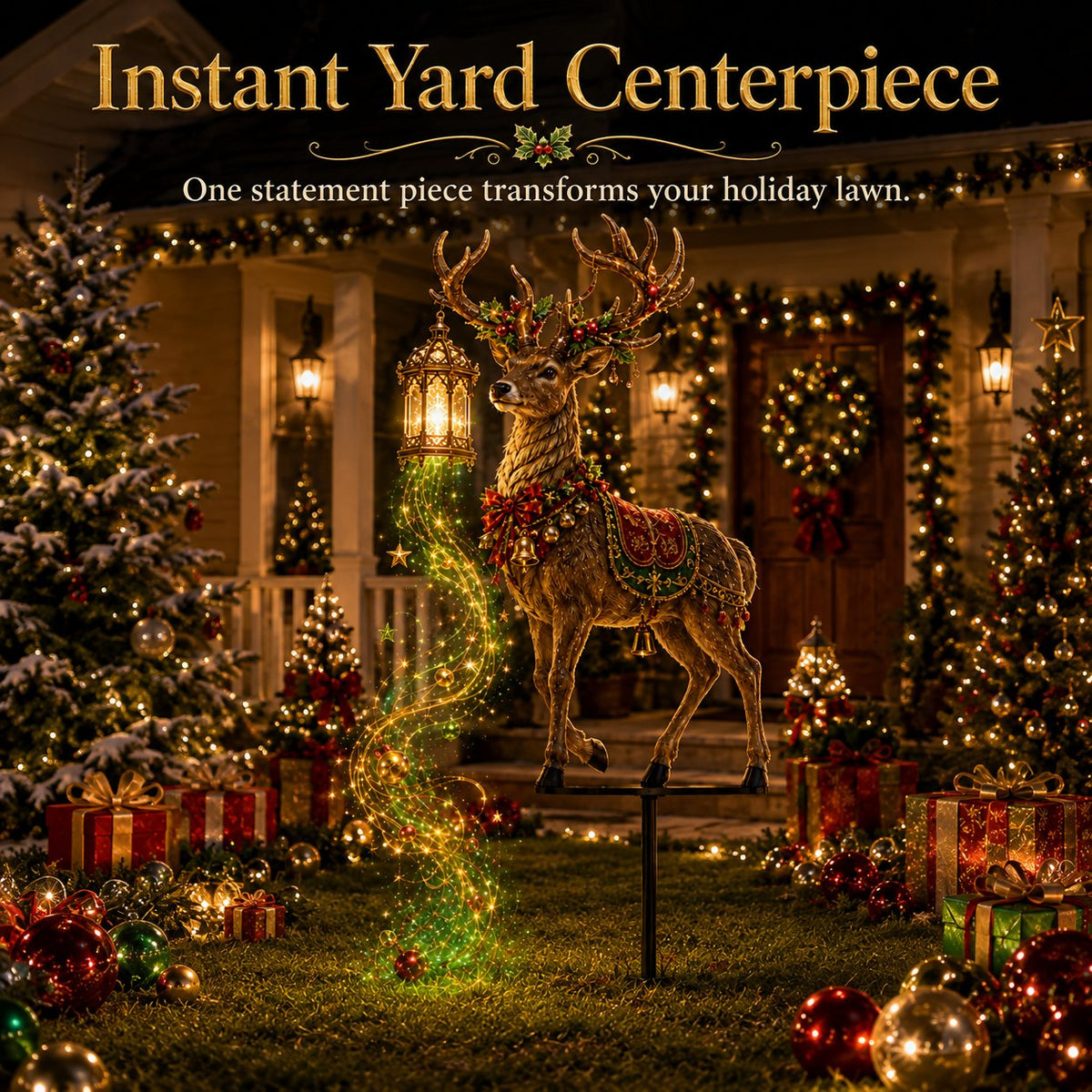 🔥Hot Sale 40% OFF🎄Light-Up Reindeer Christmas Yard Stake