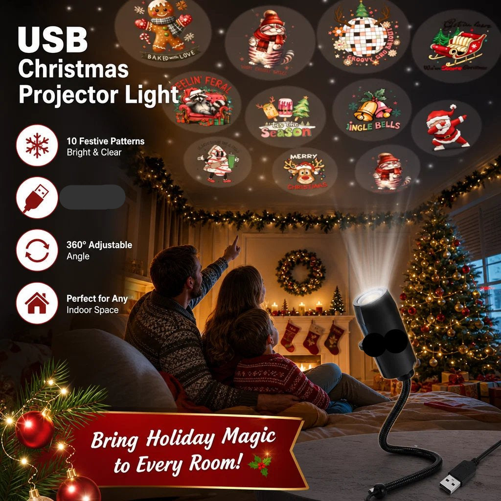 ✨HD Christmas Projector – 6 or 10 Festive Scenes