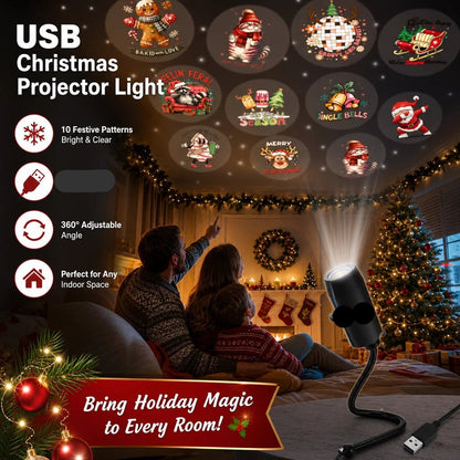 ✨HD Christmas Projector – 6 or 10 Festive Scenes