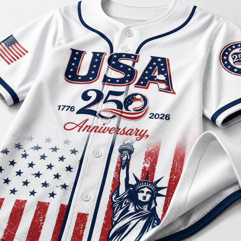 USA 250th Anniversary Baseball Jersey – Semiquincentennial Celebration Top